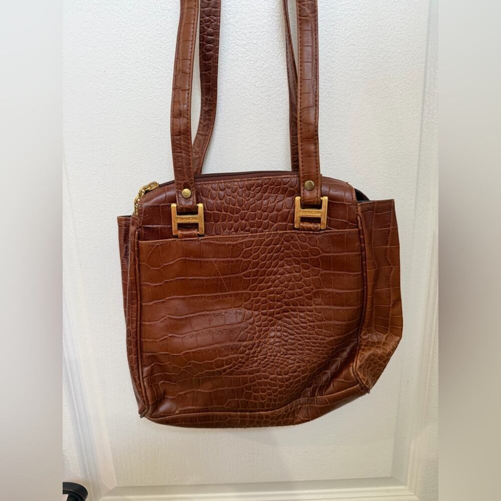 vintage portofino collection Italian Brown Crocodile-Embossed Shoulder Bag